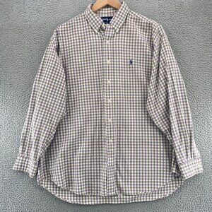 Ralph Lauren Shirt Mens Extra Large Blake Purple Multi Plaid Cotton Button Down*